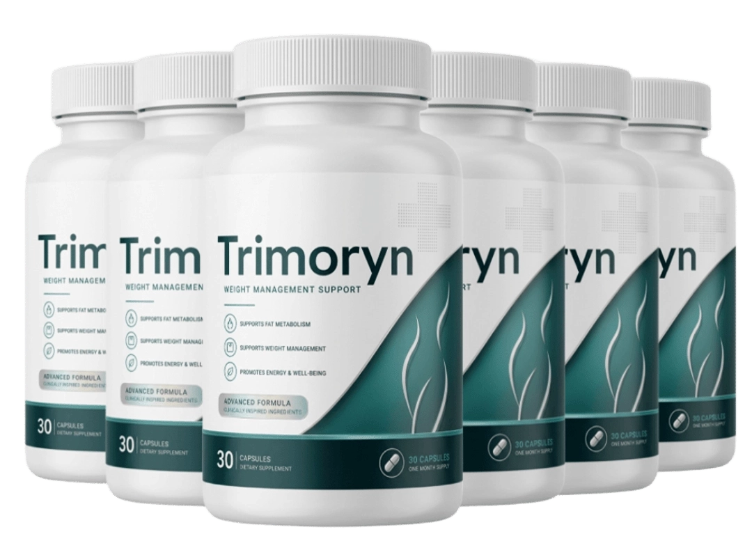 Six bottles of Trimoryn weight management support capsules